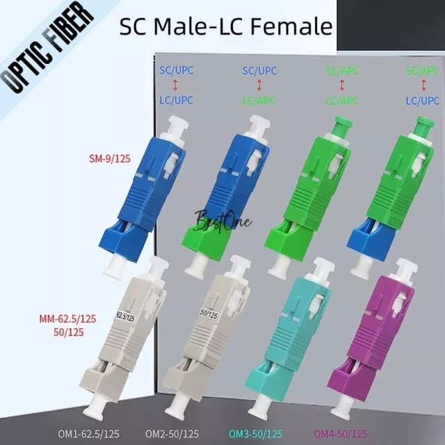 10Pcs SC Male to LC Female UPC APC SM/MM OM3 OM4 Adapter Fiber Optical Converter