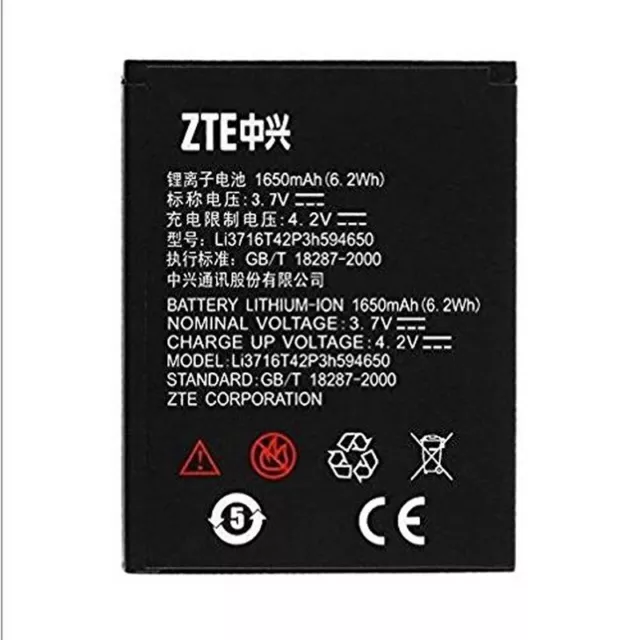 ZTE Batterie Lithium Original LI3716T42P3H594650 pour N861 N880F N881E N970 U795