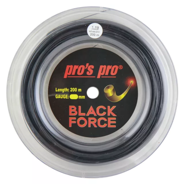 Pro's Pro Black Force - Black Tennis String - 200m  Reel