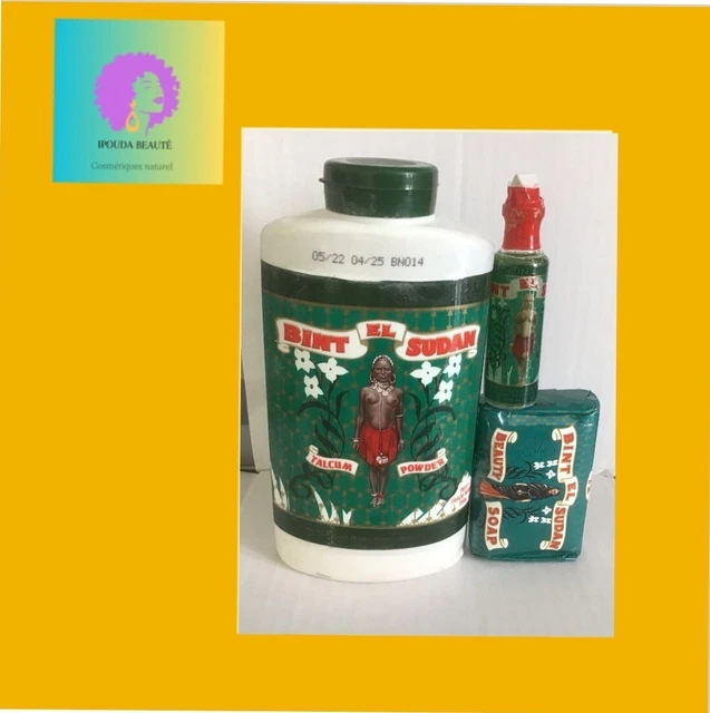 Gamme Bint El Sudan – Parfum, Poudre Talc, Savon Spirituel – Soins Corporels Naturels – Neuf