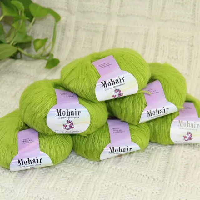 Sale 6BallsX25gr Fluffy Lace Mohair Warm Shawl Rugs Hand Knit Crocheted Yarn 24