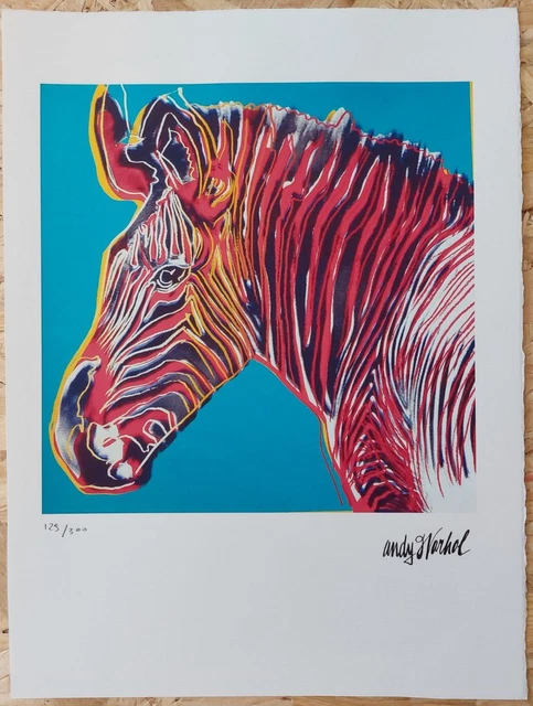 ANDY WARHOL-"ZEBRA"/"LEONE"-UNA DI DUE LITOGRAFIE 38,4 x 29,4  GARANZIA