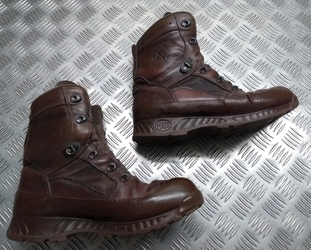 Haix Army Boots Brown Leather Hi Liability Combats British Specification  Faulty