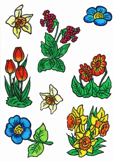 Window Color Bild Fensterbild Aufkleber  " versch. Blumen " 311