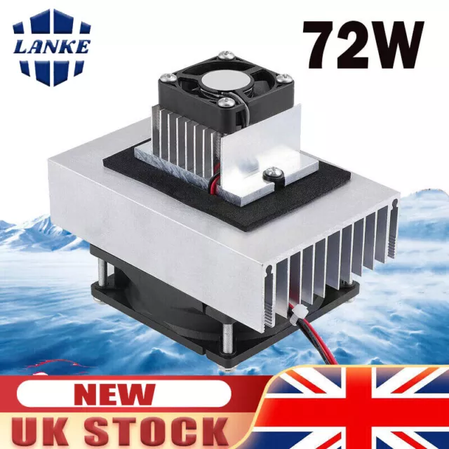 DC 12V 72W DIY Refrigeration Cooling System Kit Semiconductor Cooler Heat Sink