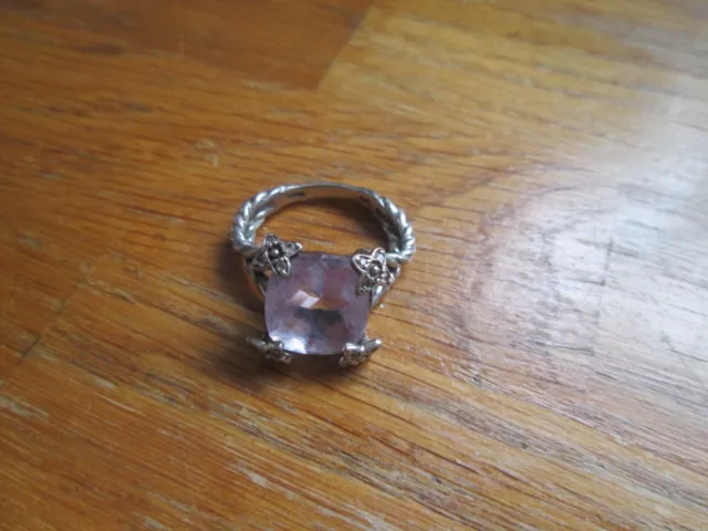 Stunning Vintage 925 Sterling Silver  Dress Ring With Large Stone For Repair