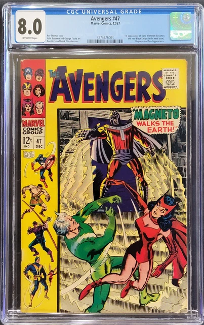 Avengers #47 CGC 8.0 1967 1st app of Dane Whitman who becomes the Black Knight