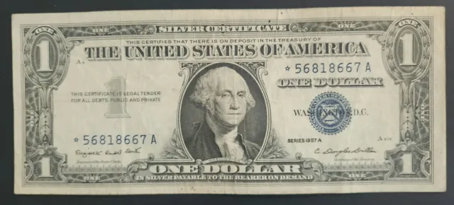 CA-007 * Series 1957 A * ONE DOLLAR * $1 * Silver Certificate * Blue Seal Note