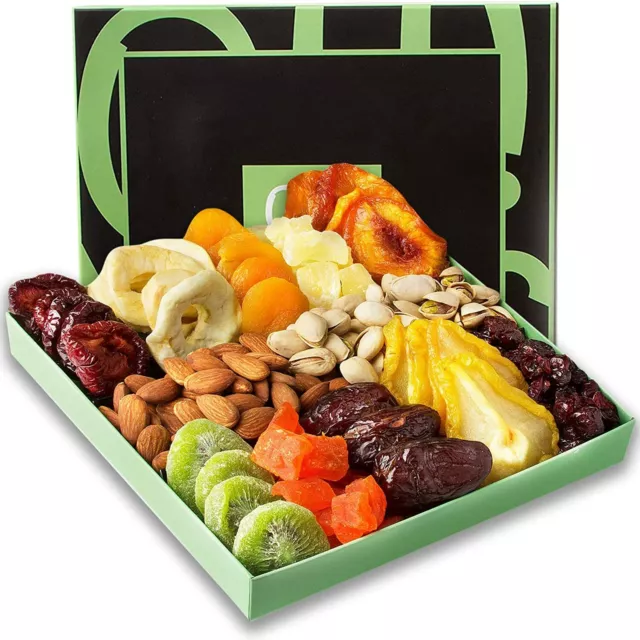 Nut and Dried Fruit Gift Basket - Prime Arrangement Platter- Assorted Nuts and D