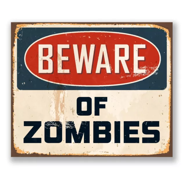 Rustic Walking Dead Beware ZOMBIES One of Us Retro Pub Bar Vintage Metal SIGN