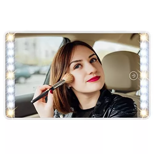 Espejo de maquillaje con luz led para carro auto accesorios autos mujer  regalo