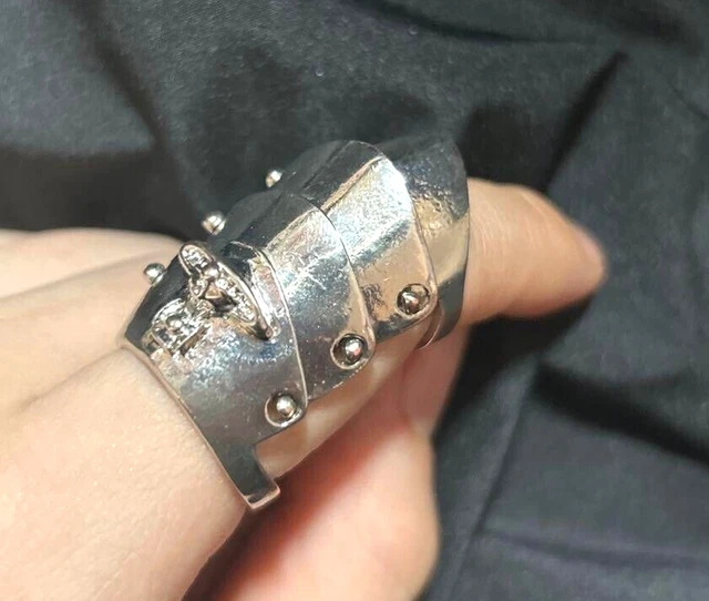 VIVIENNE WESTWOOD ARMOR Ring Orb Gunmetal Size L Used From Japan