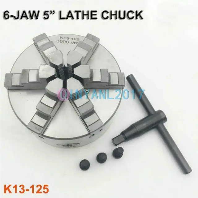 6Jaw 125mm Lathe Chuck 5" Self-Centering Step Jaws Metal Lathe Tool Accessory