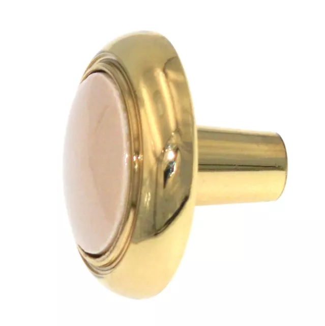 Bouton d'armoire Amerock BP76244-AL3 laiton poli 1/4" avec centre amande 3