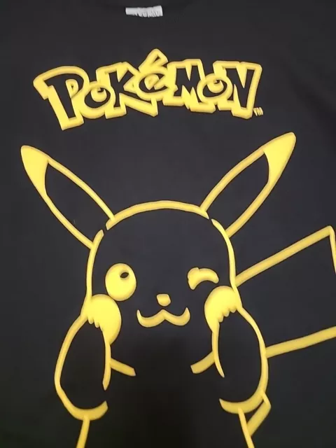 Pokemon Pullover Sweatshirt Childrens' SZ 10/12 (L) Black With Pikachu  In... 2