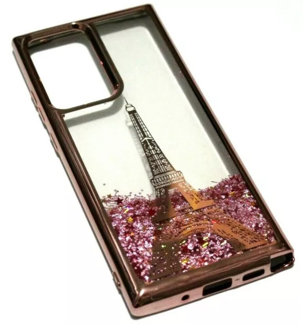 Samsung Galaxy Note 20 Ultra (6.9") - Rose Gold Tower Glitter Liquid Case Cover