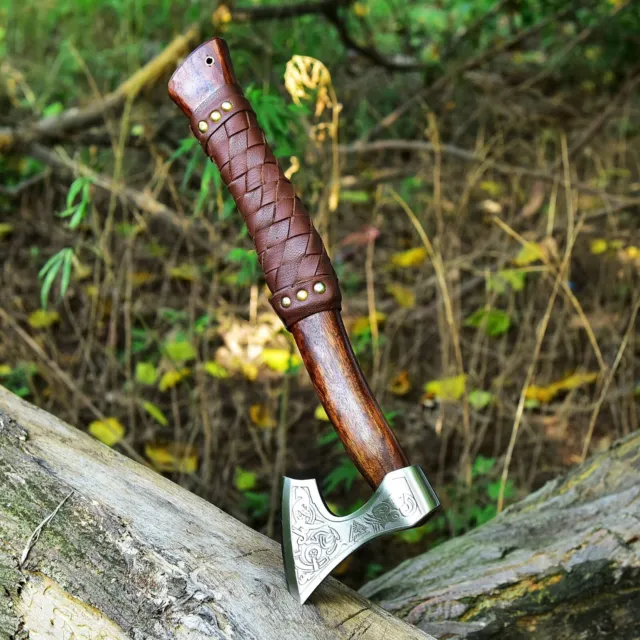 Viking Hand Forged 1095 High Carbon Steel Blade, Tomahawk,Hatchet,Combat Axe