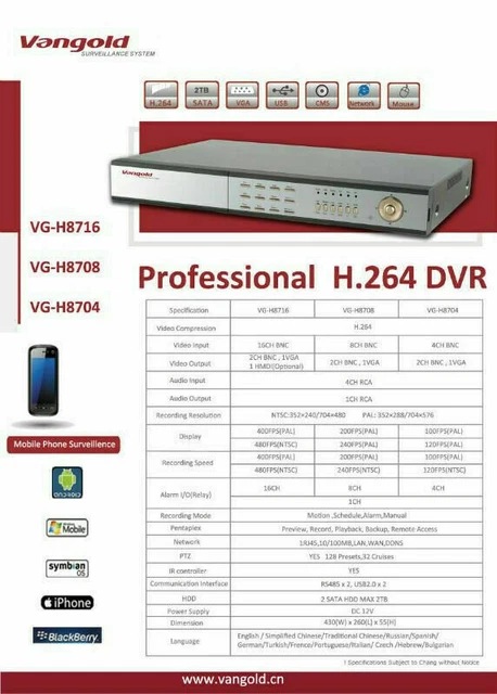 Enregistreur Vidéosurveillance IKONIC IKE-08HHS - DVR H.264 - Occasion Pour Pièces
