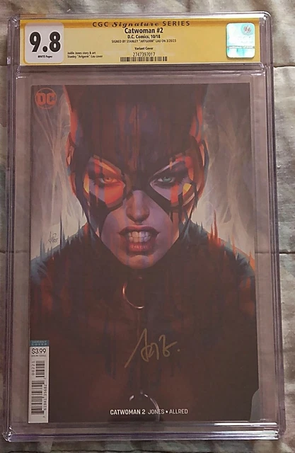 DC Comics! Catwoman #2! Artgerm Variant Cover! CGC SS 9.8! Signed by Artgerm!