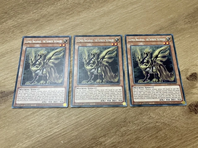 3 x AMDE-EN037 Gizmek Naganaki, the Sunrise Signaler 1st Ed Rare Nr Mint YuGiOh