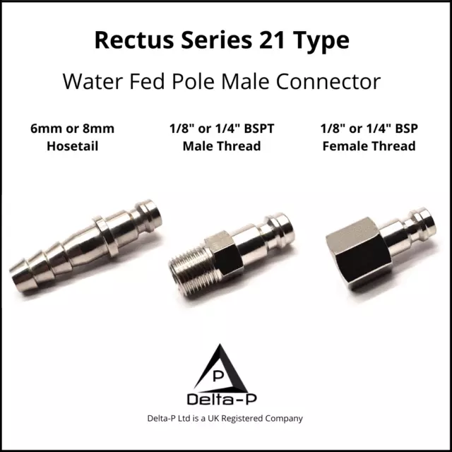 Rectus Series 21 Type Male Quick Microbore Coupler for Water Fed Pole Systems