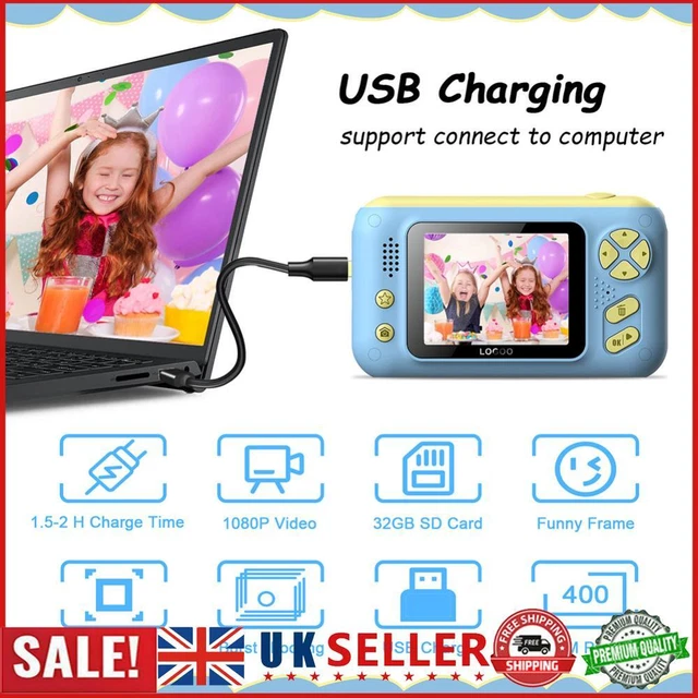 2.4 Inch HD Screen Kids Camera Charging Mini Digital Camera with 32G Memory Card