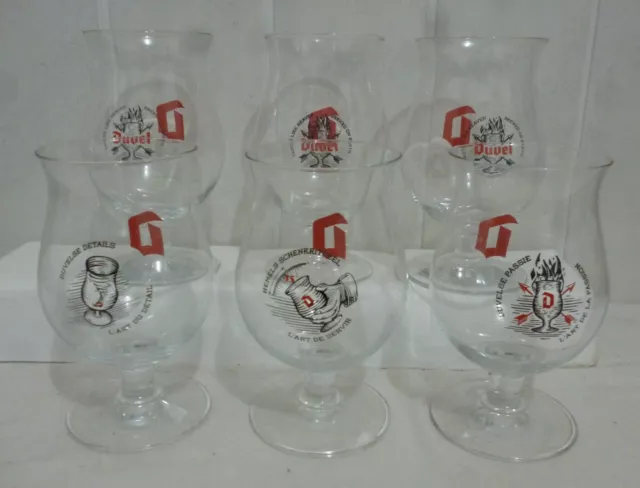 Lot 6 Verres A Biere  Duvel , 33 Cl , Vd141