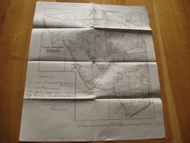 alte Landkarte Truppen Übungsplatz Döberitz um 1910