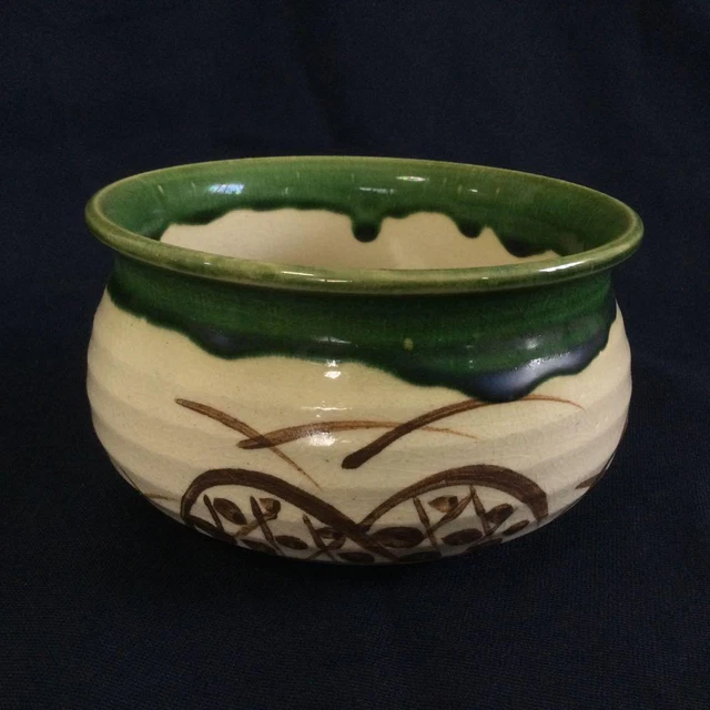 Oribe tatemizu tea bowl diameter 13.2cm ceramic with paper box vintage rare