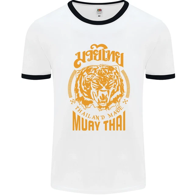 Muay Thai Fighter Warrior MMA Martial Arts Mens Ringer T-Shirt