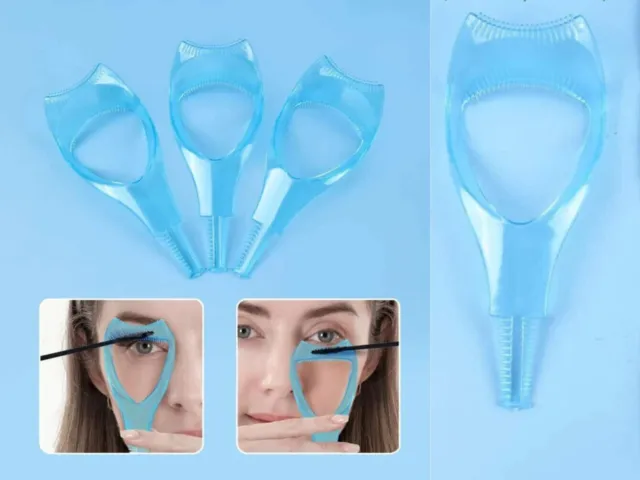 Eyelash Brush Curler Mascara Guard- 3 in 1 Applicator Tool Stencil Shield Guide*