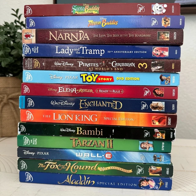 HUGE DISNEY DVD Movie Lot of 14 W/ Rare Slipcovers Walle Bambi Aladdin