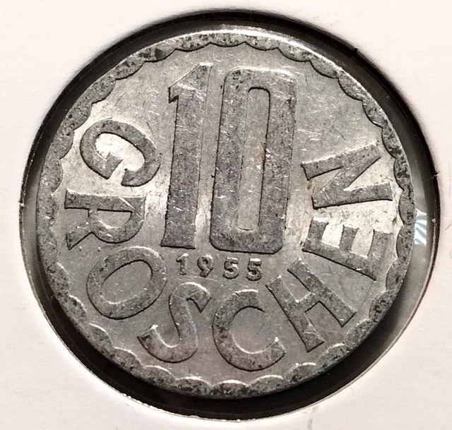 1955  AUSTRIA  10 Groschen  Coin -  KM# 2878 - Combined Shipping (#INV8527)