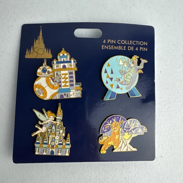 Walt Disney World 50th Anniversary Castle Pin Set Wdw 2022 Epcot 