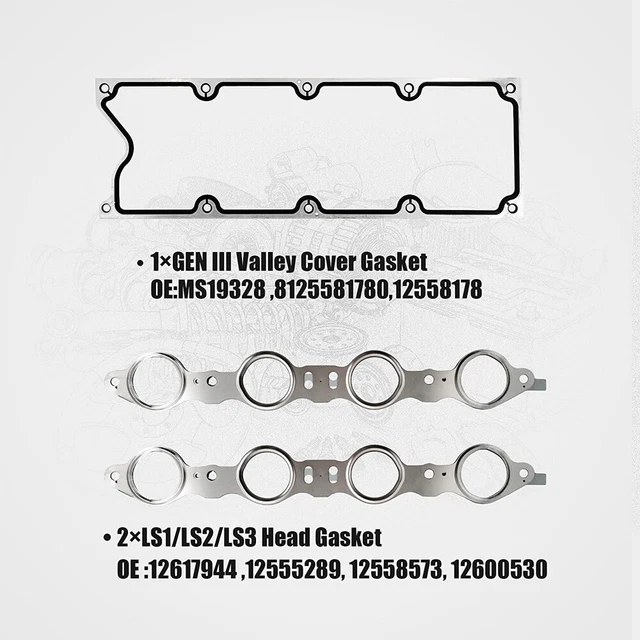 LS GASKET SET Kit Head Gaskets Fit For GM Chevrolet LS1/LS6/LQ4/LQ9/4.8