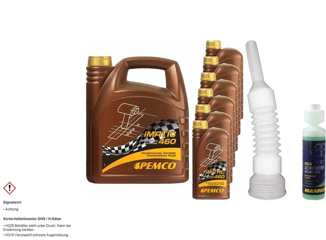 11L pemco Imatic 460 Cvt-Fluid Huile de Transmission Automatique Incl. de Tuyau