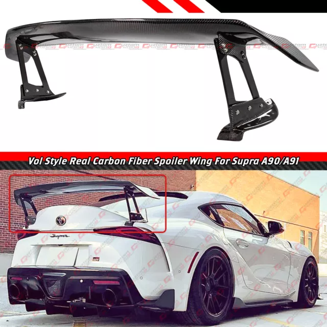 For 2020-24 Toyota Supra Gr A90 A91 Real Carbon Fiber Vol Style Gt Spoiler Wing
