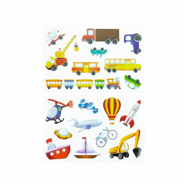 Kinder Fahrzeug Sticker Set 19 Aufkleber Spielen Basteln Kindergeburtstag