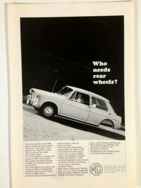 1965 MG Sports Two Door Sedan Print Ad