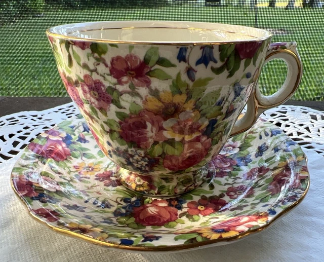Gorgeous ROYAL WINTON GRIMWADES Summertime Floral Chintz Cup & Saucer