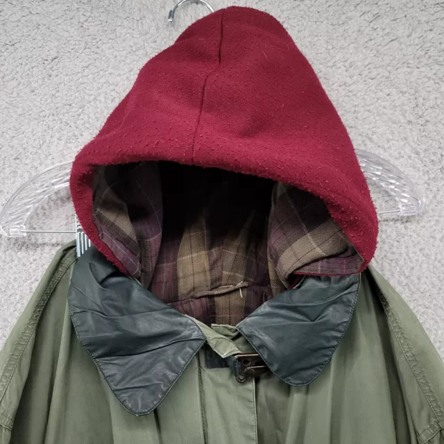 Mulberry Street jacket Men's size Large reversible hooded jacket Green burgundy 3