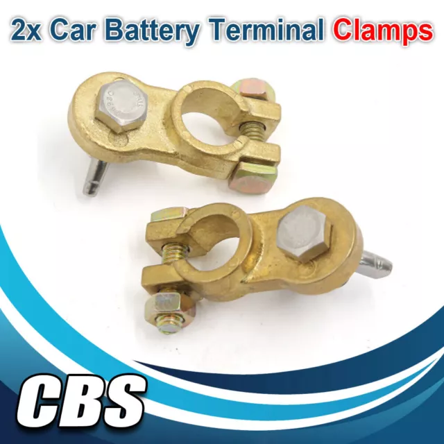 1Pair Universa Brass Positive Negative Car Battery Terminal Clamp Clip Connector