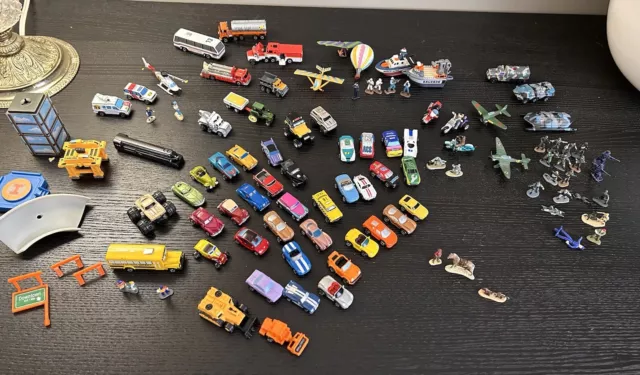 Vintage Micro Machines - Cars Military Planes Boats Figures Approx 100 Pcs LOT