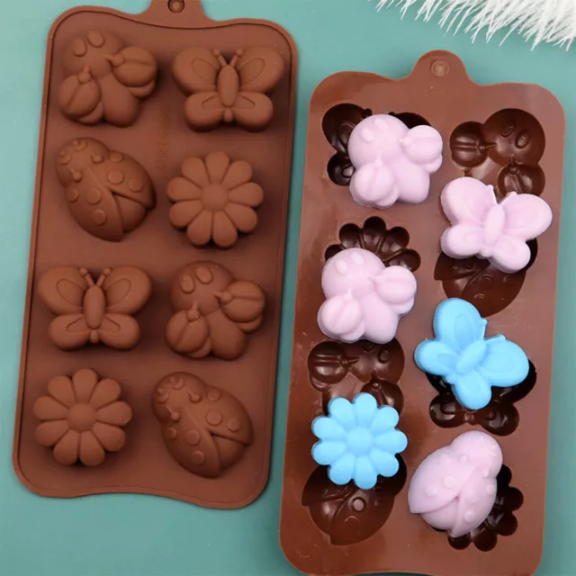 Flowers Butterfly Insects Silicone Chocolate Mould Wax Melt Ice Cube Tray Mold