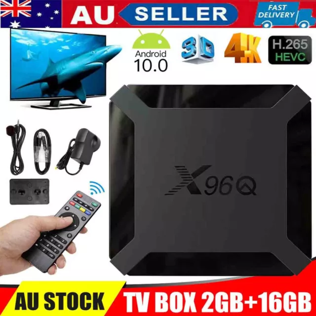 4K HD Smart Android 10.0 TV Box WIFI UHD Media Stream Player 2GB+16GB AU PLUG