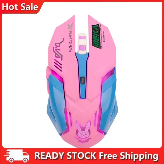 2.4GHZ WIRELESS OPTICAL Mouse 2400DPI Adjustable Mute Gaming Mice (Pink ...