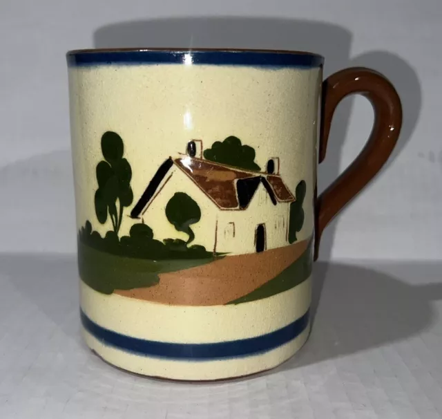 Watcombe Devon Pottery Motto Ware Mug Cup Tankard “up To The Lips And Over The”