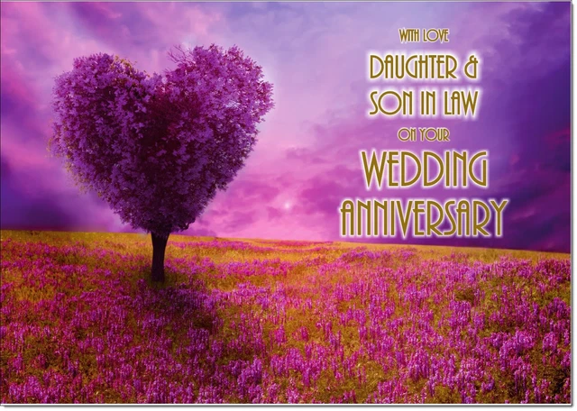 DOODLECARDS DAUGHTER AND Son in Law Wedding Anniversary Card - Flowers ...