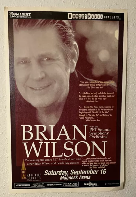 Vintage BRIAN WILSON - Pet Sounds 2000 University of Denver Concert Poster