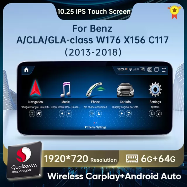 10.25 ANDROID CAR Stereo CarPlay For Mercedes A/CLA/GLA Class W176 X156  C117 £299.99 - PicClick UK